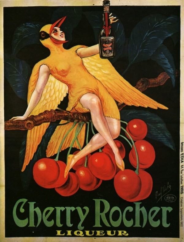 Cherry Rocher Liqueur 1922 Print